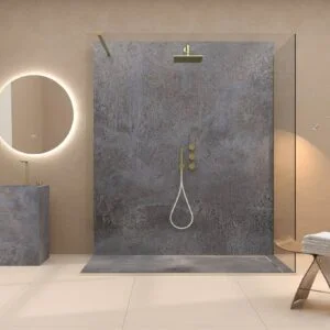 Panel de revestimiento para pared de baño MSCOMPACT efecto cemento LINOS