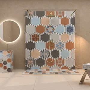 Panel de revestimiento para pared de baño MSCOMPACT efecto tendencia AQUA
