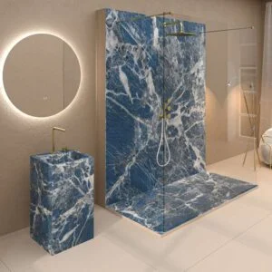 Panel de revestimiento para pared de baño MSCOMPACT efecto mármol ALABAMA