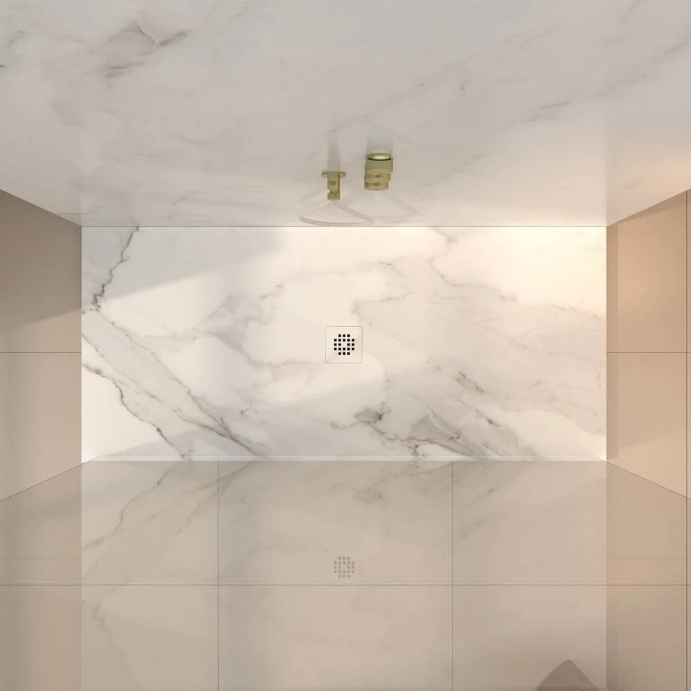 Panel de revestimiento para pared de baño MSCOMPACT efecto mármol ARABESCATO - Imagen 2