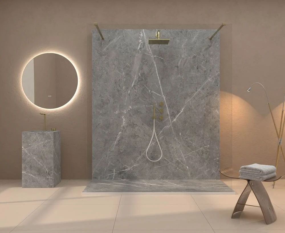 Panel de revestimiento para pared de baño MSCOMPACT efecto mármol CALATORA - Imagen 2