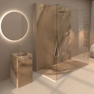 Panel de revestimiento para pared de baño MSCOMPACT efecto mármol DONATELLO