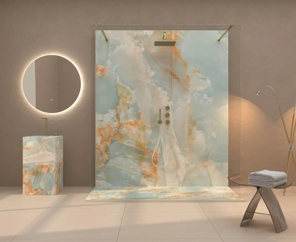 Panel de revestimiento para pared de baño MSCOMPACT efecto mármol LUMINUS - Imagen 2