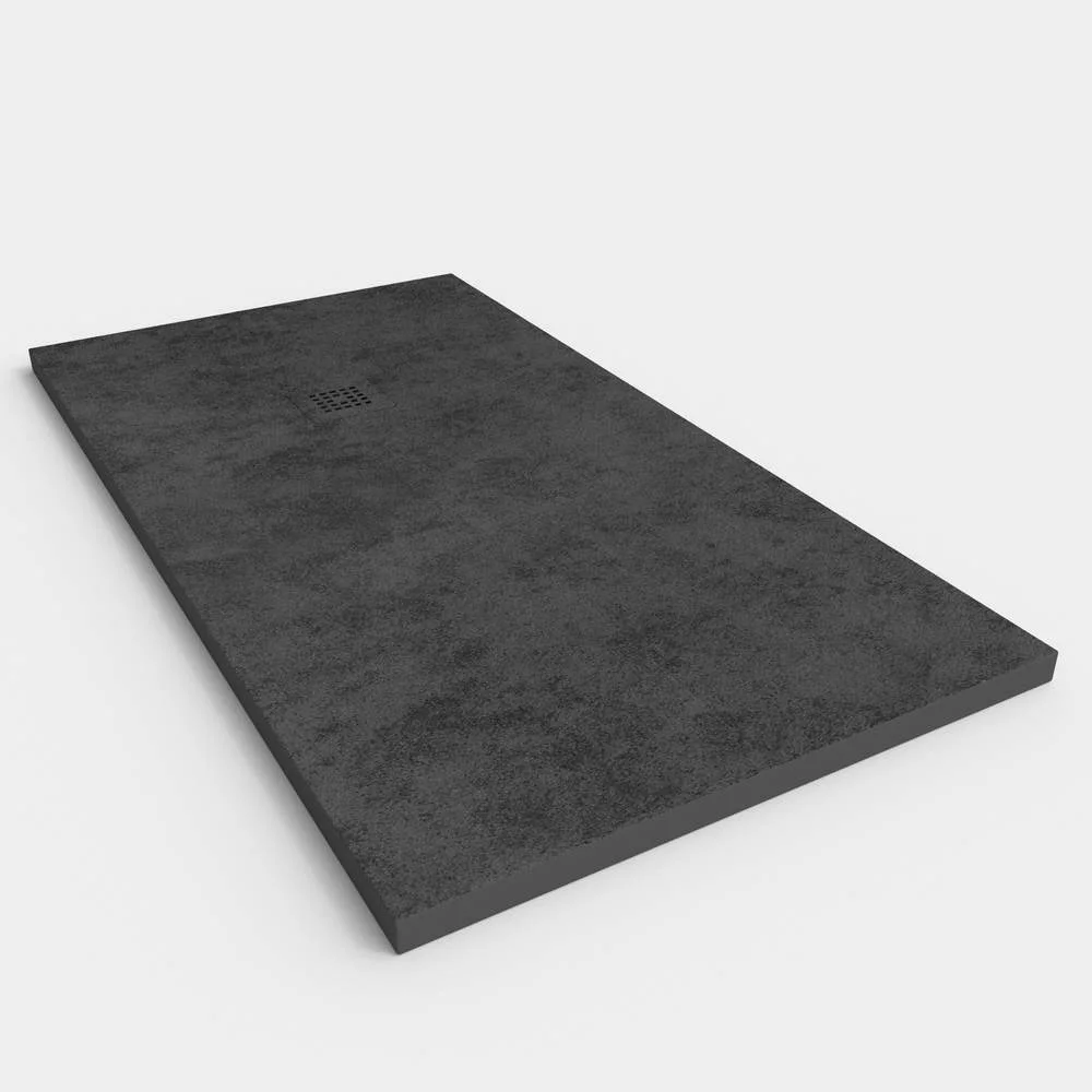 Plato de ducha resina textura pizarra Efecto Cemento MILAN antideslizante STONE 3D moderno - Imagen 2