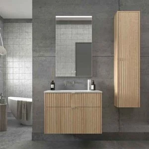 Mueble de baño TREX suspendido 2 cajones Roble claro
