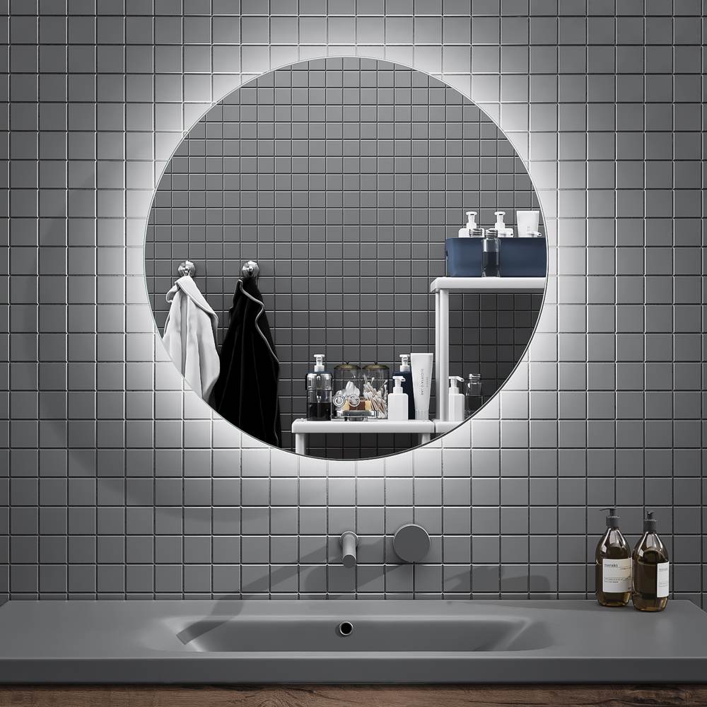 Espejo redondo a medida 40 cm a 150 cm MODENA con luz led perimetral trasera . Altavoces. Anti vaho. Espejo aumento. Reloj 1 Espejo redondo  a medida 40 cm a  150 cm MODENA con luz led perimetral trasera . Altavoces. Anti vaho. Espejo aumento. Reloj