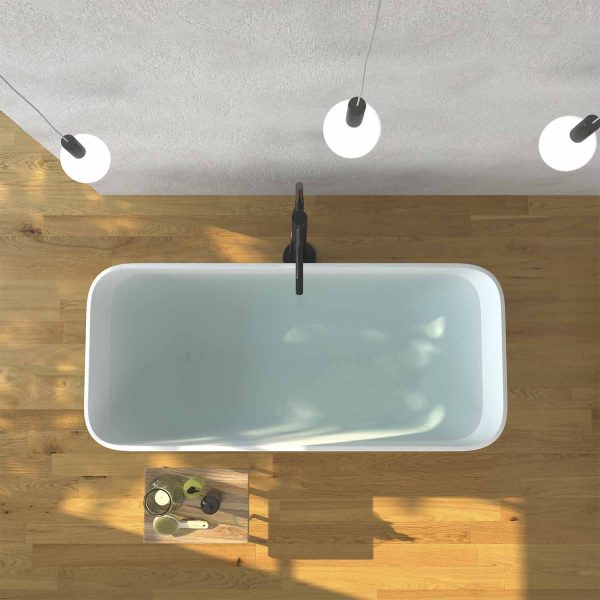 Bañera   exenta carlotta rectangular solid surface 159x70. 5