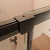 Mampara de ducha axer frontal 1 fijo 1 puerta negro