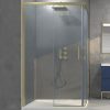 Mampara de ducha flare rectangular 2 fijos 2 puertas correderas oro mate frontal