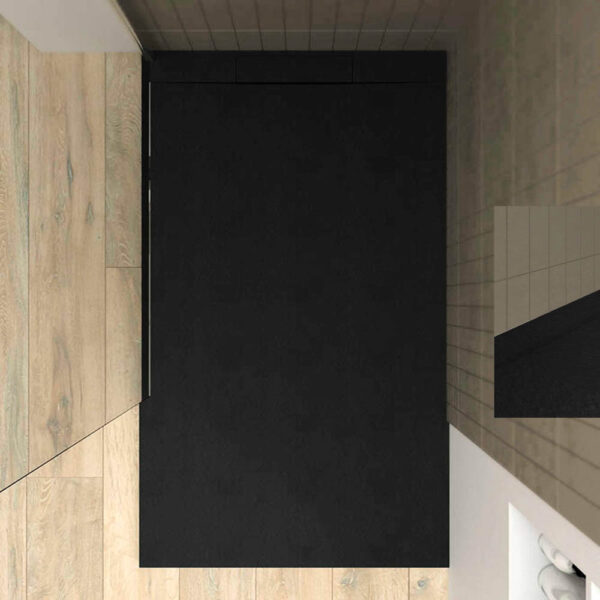 Plato
  ducha PLASTER Negro - colores a elegir - textura pizarra - antibacteriano y
  antideslizante. Rejilla oculta