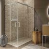 Varobath mampara axer rectangular 2 fijos 2 puertas blanco mate