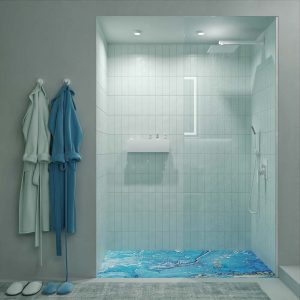 Mampara
  de ducha ZEN fijo a techo vidrio 8 mm fabricada a medida