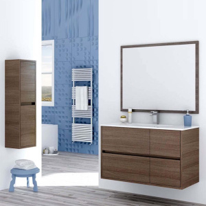 Mueble   de baño CARLOTTA suspendido 4 cajones con lavabo cerámico