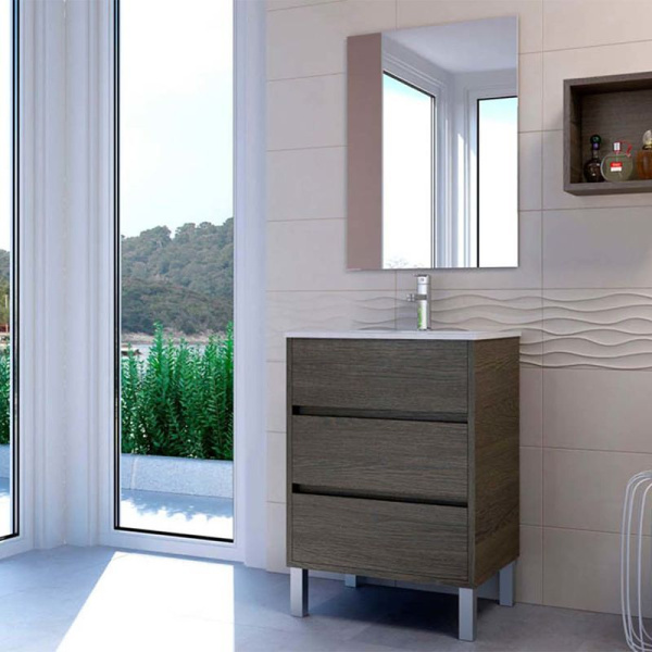 Mueble   de baño cloe colores a suelo 3 cajones con lavabo cerámico