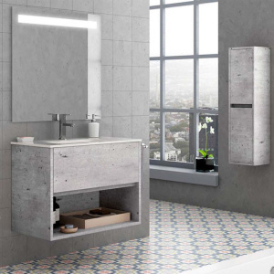 Mueble   de baño VALERIA varios tonos suspendido 1 cajón - 1 hueco con lavabo cerámico