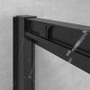Mampara de ducha frontal FLARE 1 fijo -1 puerta corredera. Acabado efecto mármol. NEGRO MARQUINA