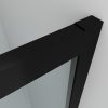 Mampara de ducha rectangular flare apertura frontal 1 fijo-1 puerta corredera+ 1 fijo. Decorado industrial. Con tratamiento anti-cal. Acabado negro mate