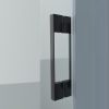 Mampara de ducha frontal flare 2 fijos -2 puertas correderas decorado industrial. Sin perfil inferior. Con tratamiento anti-cal. Acabado negro mate