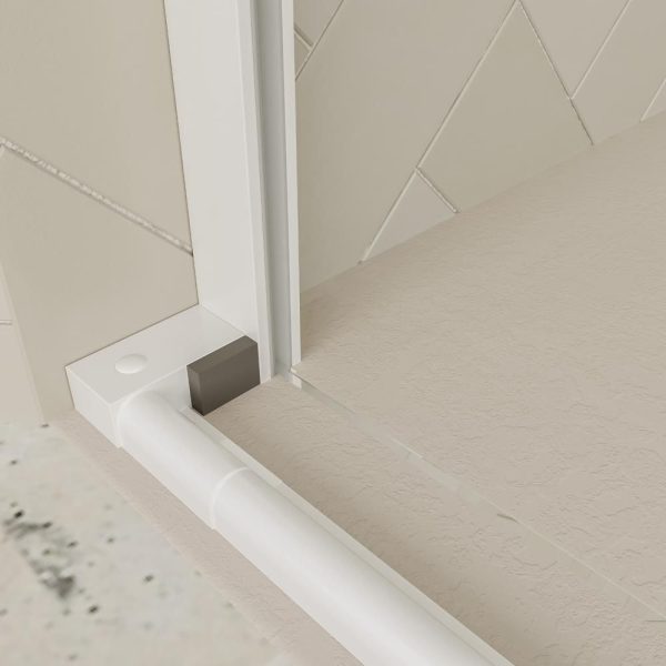 Mampara   de ducha rectangular verona apertura frontal 1 fijo-1 puerta corredera con   ruedas inferiores + 1 fijo acabado blanco mate