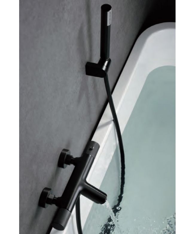 Grifo de bañera/ducha termostático Line Black Gun Metal [ VAROBATH ] - para baño