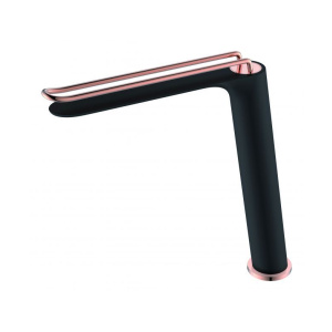 Grifo de lavabo alto Belice negro oro rosa [ VAROBATH ]