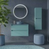 Varobath mueble bano suspendido claire 2 cajones turquesa pastel