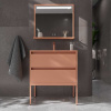 Varobath mueble de bano con patas smile 2 cajones rojo beige1