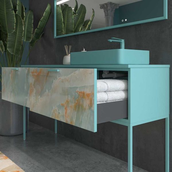 Varobath mueble baño grate onix azul con patas8