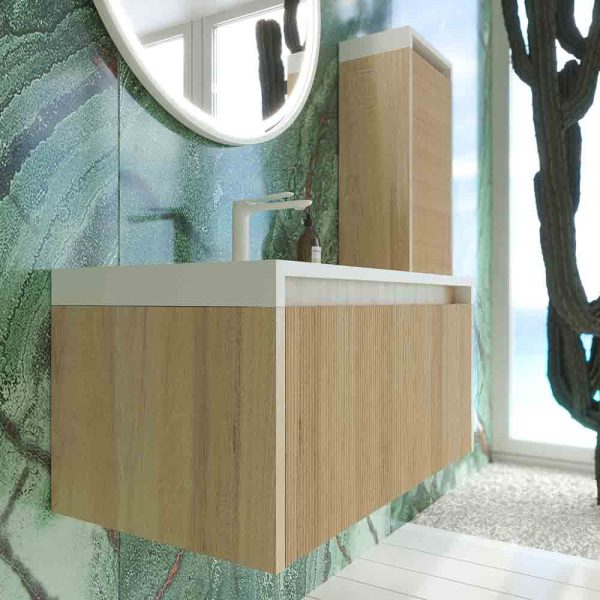 Varobath mueble binario1 cajon roble claro 4