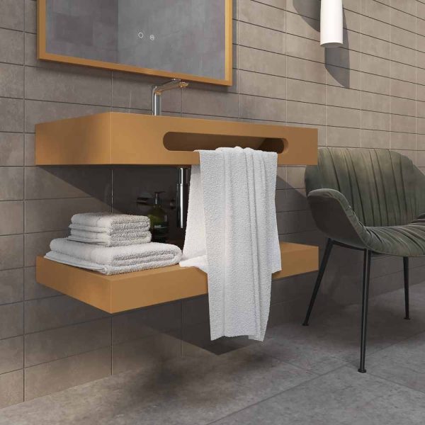 Varobath lavabo lido con toallero beige pardo1