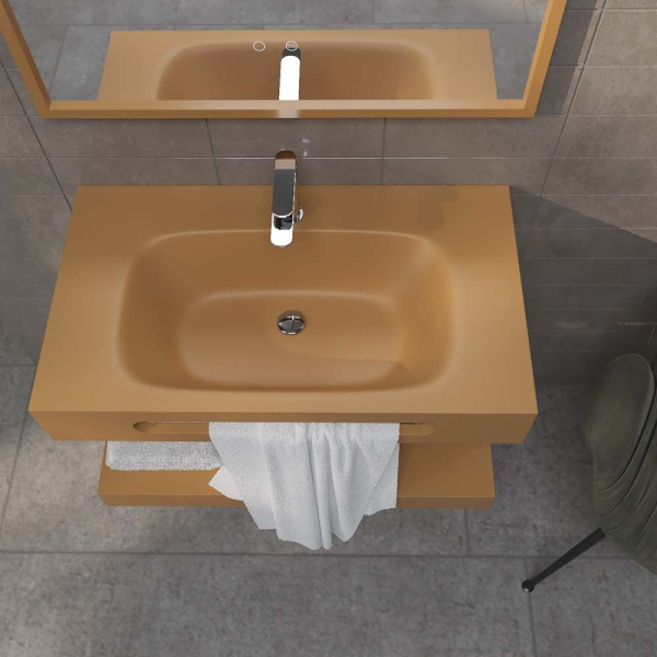 Varobath lavabo lido con toallero beige pardo3