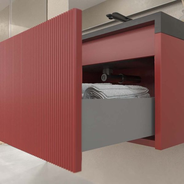 Varobath mueble de bano binario 2 cajones rojo pardo6