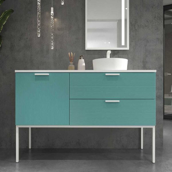 Varobath mueble de bano hole 2 cajones 1 puerta paste turquesa1