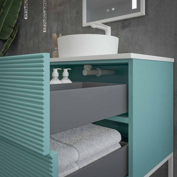 Varobath mueble de bano hole 2 cajones 1 puerta paste turquesa6