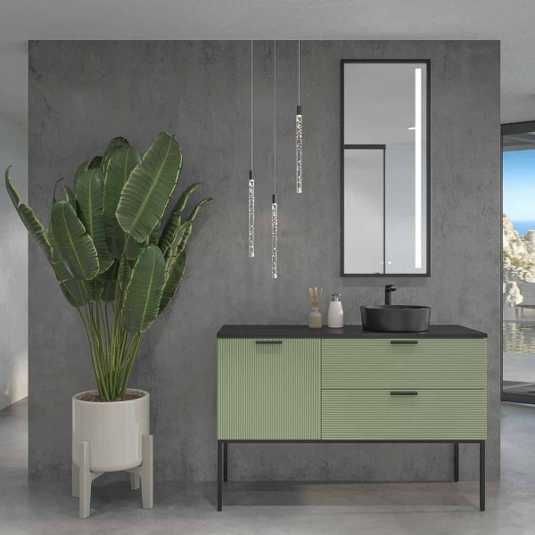 Varobath mueble de bano hole 2 cajones 1puerta verde reseda