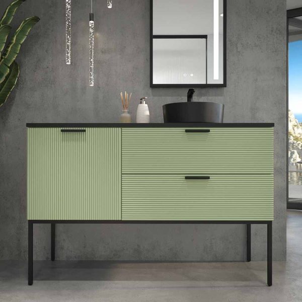 Varobath mueble de bano hole 2 cajones 1puerta verde reseda1