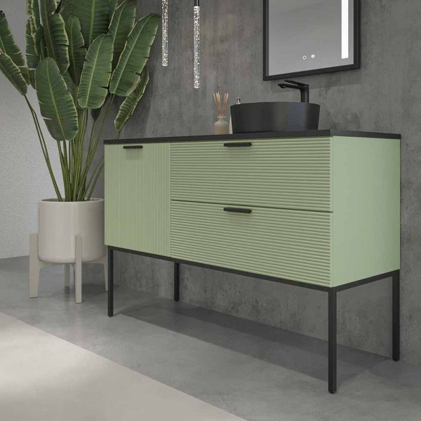 Varobath mueble de bano hole 2 cajones 1puerta verde reseda2