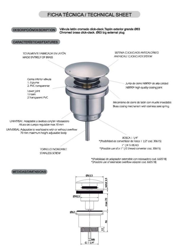 Ficha tecnica val001