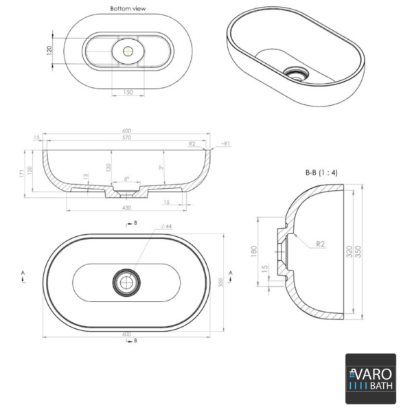 Encimera con faldón suspendida  lavabo SOLID SURFACE KONNA Amarillo azafrán Ral 1017 - Imagen 14