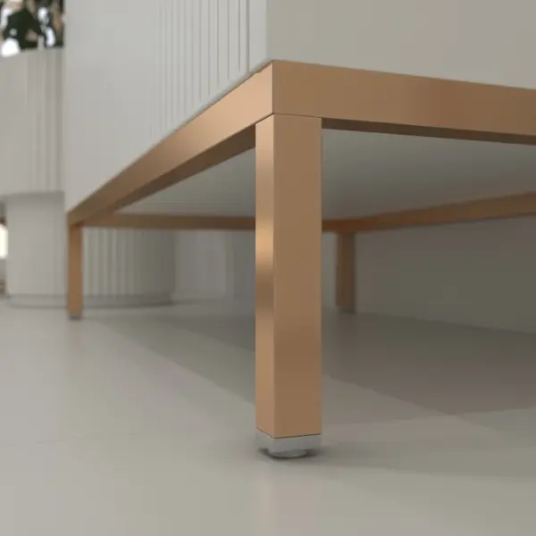 Mueble de baño BLANCA  con patas 2 puertas acabado blanco - Imagen 3