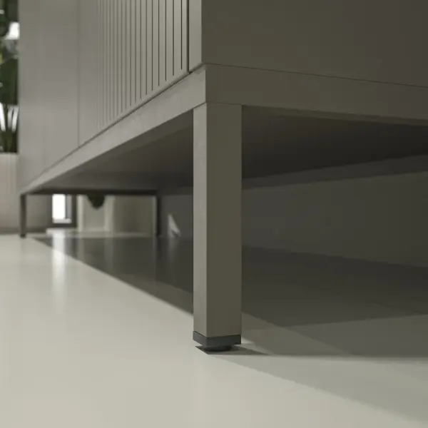 Mueble de baño BLANCA  con patas 4 puertas gris cuarzo - Imagen 3