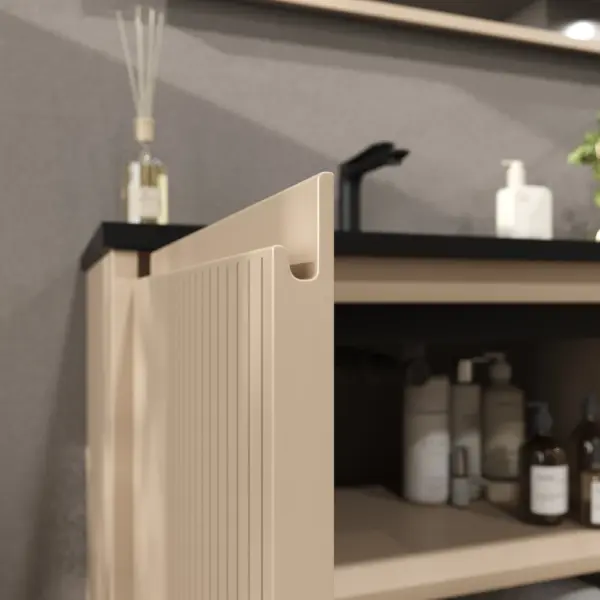 Mueble de baño BLANCA  con patas 3 puertas acabado  moka - Imagen 5