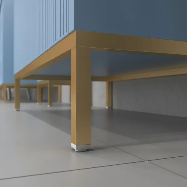 Mueble de baño BLANCA  con patas 2 puertas acabado azul pastel - Imagen 5