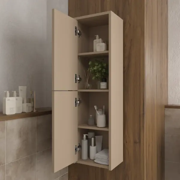 Columna de baño TOSCANA suspendida 2 puertas 120 cm x 35 cm x 21 cm squadratto - Imagen 4