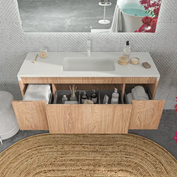 Mueble de baño BINARIO suspendido 3 cajones acabado CEMBRANO - Imagen 5