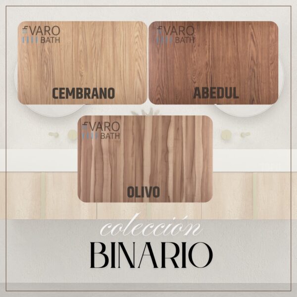 Mueble de baño BINARIO suspendido 2 cajones acabado  BLANCO/ ABEDUL - Imagen 7