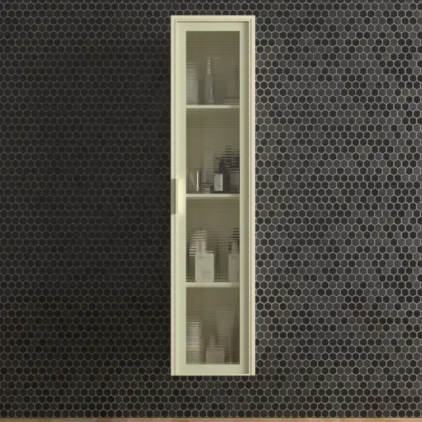 Columna de baño BETA suspendida 1 puerta 175 cm x  35 cm x 22 cm  puerta cristal - Imagen 6