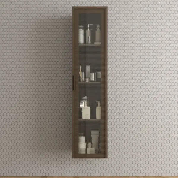 Columna de baño BETA suspendida 1 puerta 175 cm x  35 cm x 22 cm  puerta cristal - Imagen 5