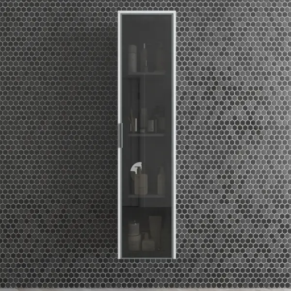 Columna de baño BETA suspendida 1 puerta 175 cm x  35 cm x 22 cm  puerta cristal - Imagen 4