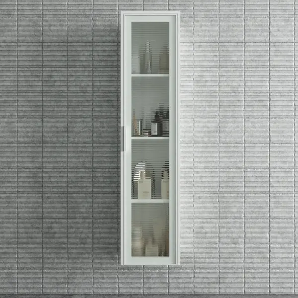 Columna de baño BETA suspendida 1 puerta 175 cm x  35 cm x 22 cm  puerta cristal - Imagen 3